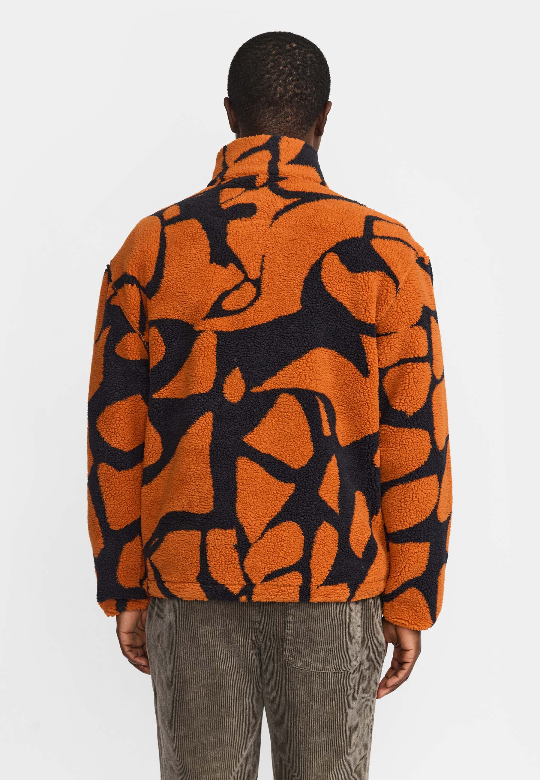 Chaqueta REVOLUTION Graphic Teddy 7025 Naranja, modelo espalda