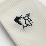 Calcetines REVOLUTION 8925 COF Coffee Blanco, detalle grafico