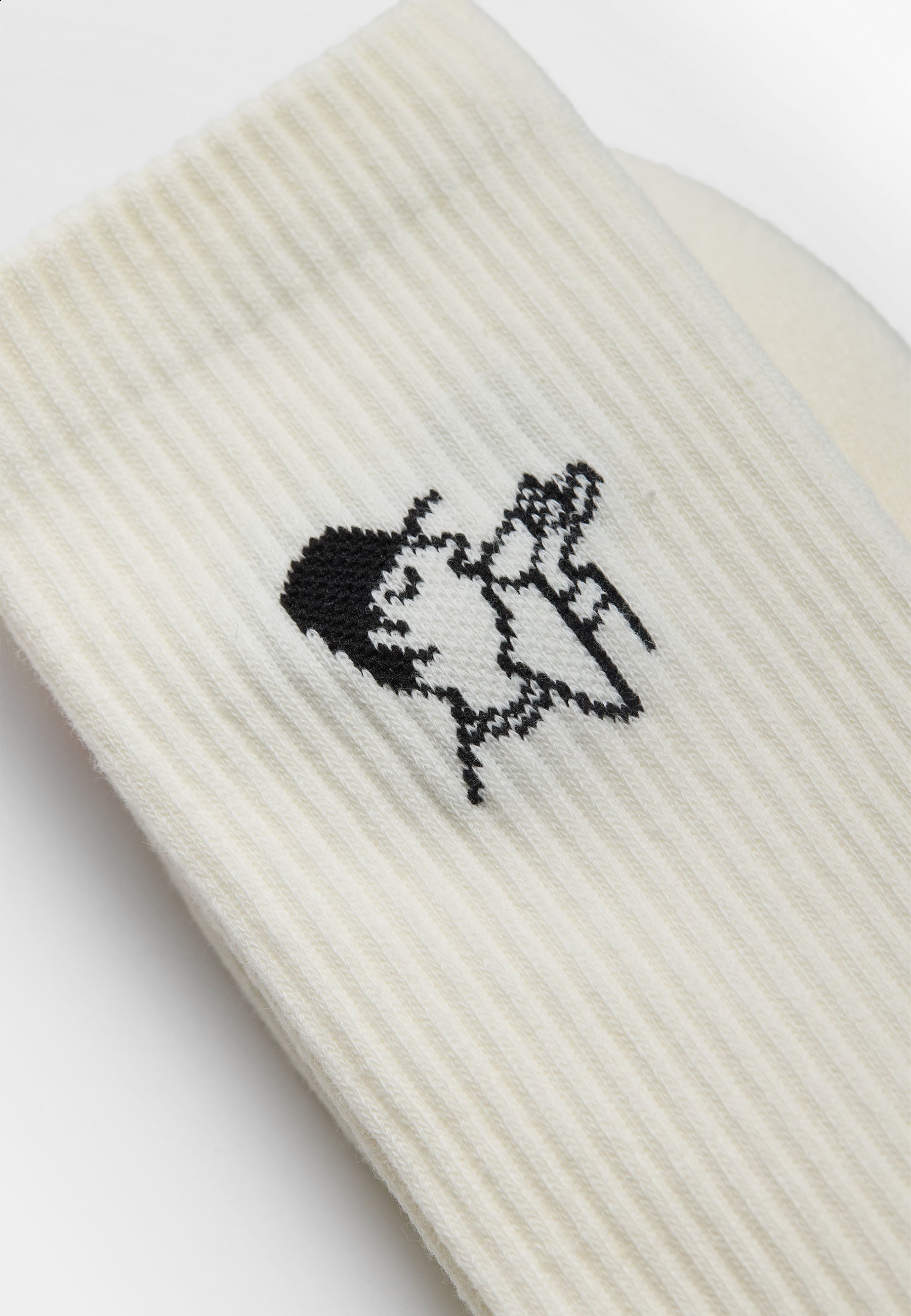 Calcetines REVOLUTION 8925 COF Coffee Blanco, detalle grafico