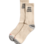 Calcetines REVOLUTION 8927 NEE Need More Coffee Blanco Roto, frontal