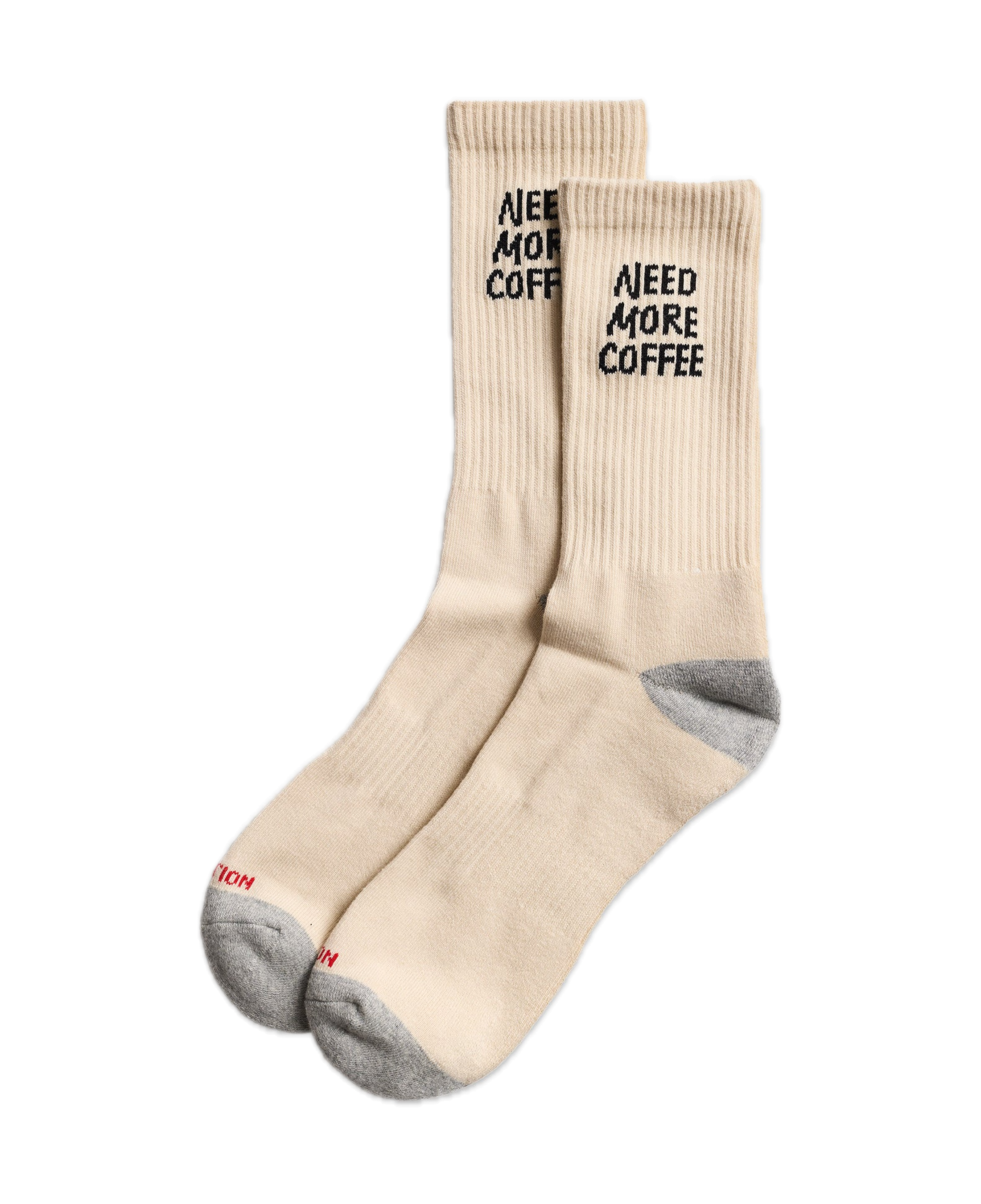 Calcetines REVOLUTION 8927 NEE Need More Coffee Blanco Roto, frontal