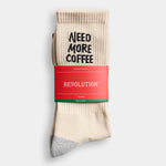 Calcetines REVOLUTION 8927 NEE Need More Coffee Blanco Roto, presentacion