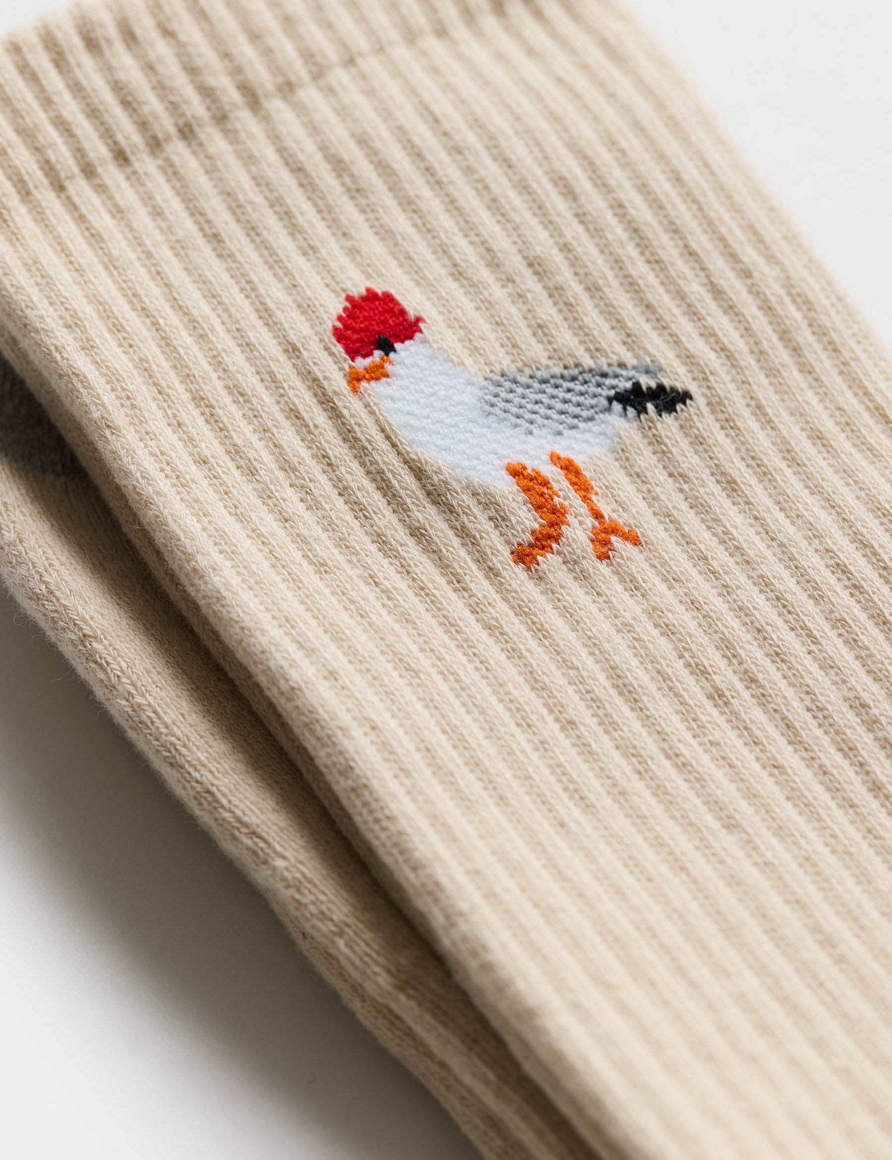 Calcetines REVOLUTION 8927 SEA Seagull Blanco Roto, detalle grafico