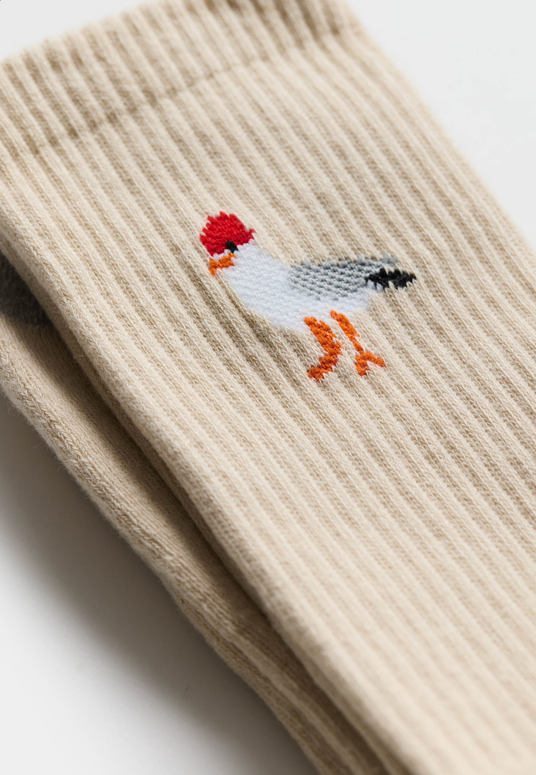 Calcetines REVOLUTION 8927 SEA Seagull Blanco Roto, detalle grafico