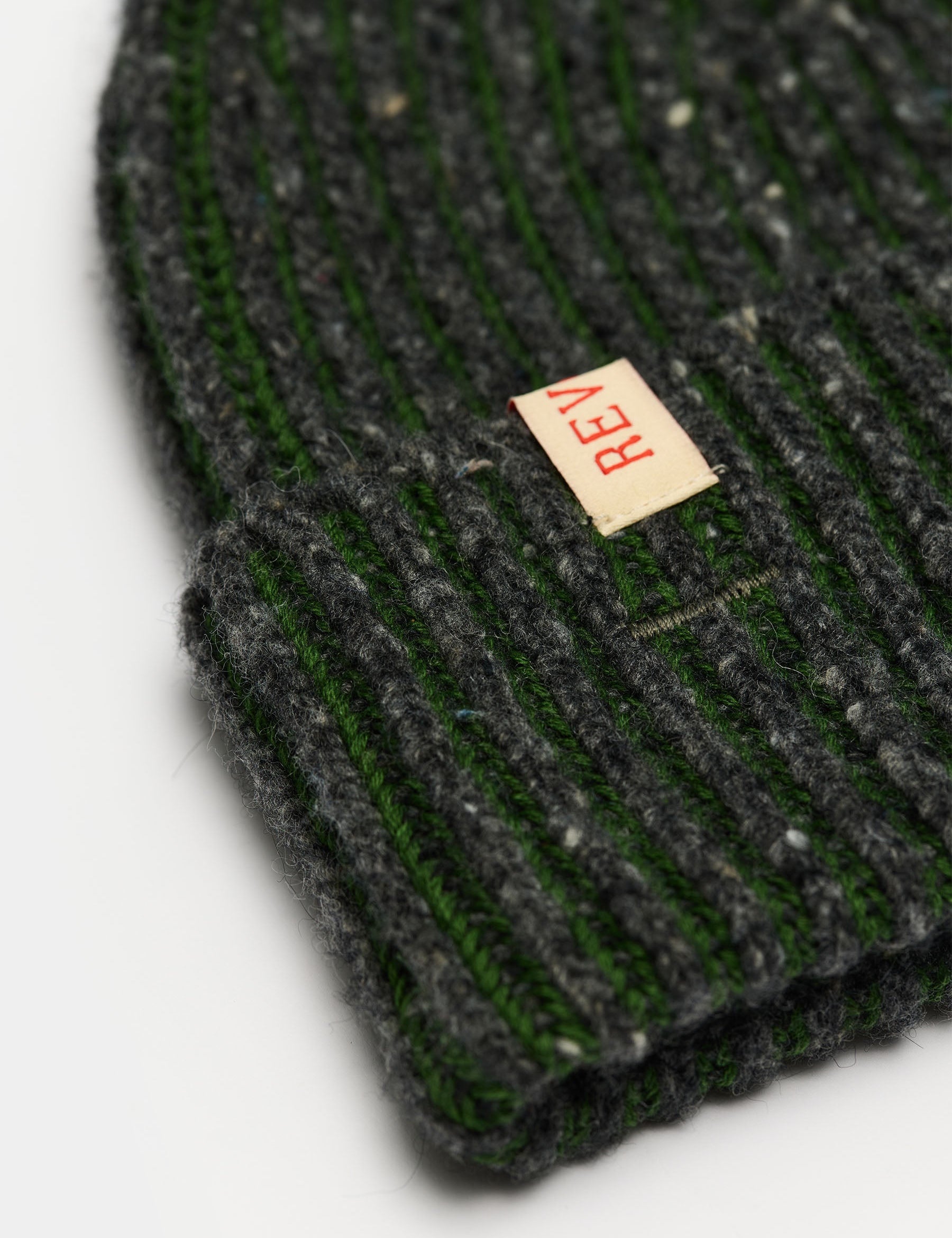 Gorro REVOLUTION Melange Beanie Verde Army, detalle
