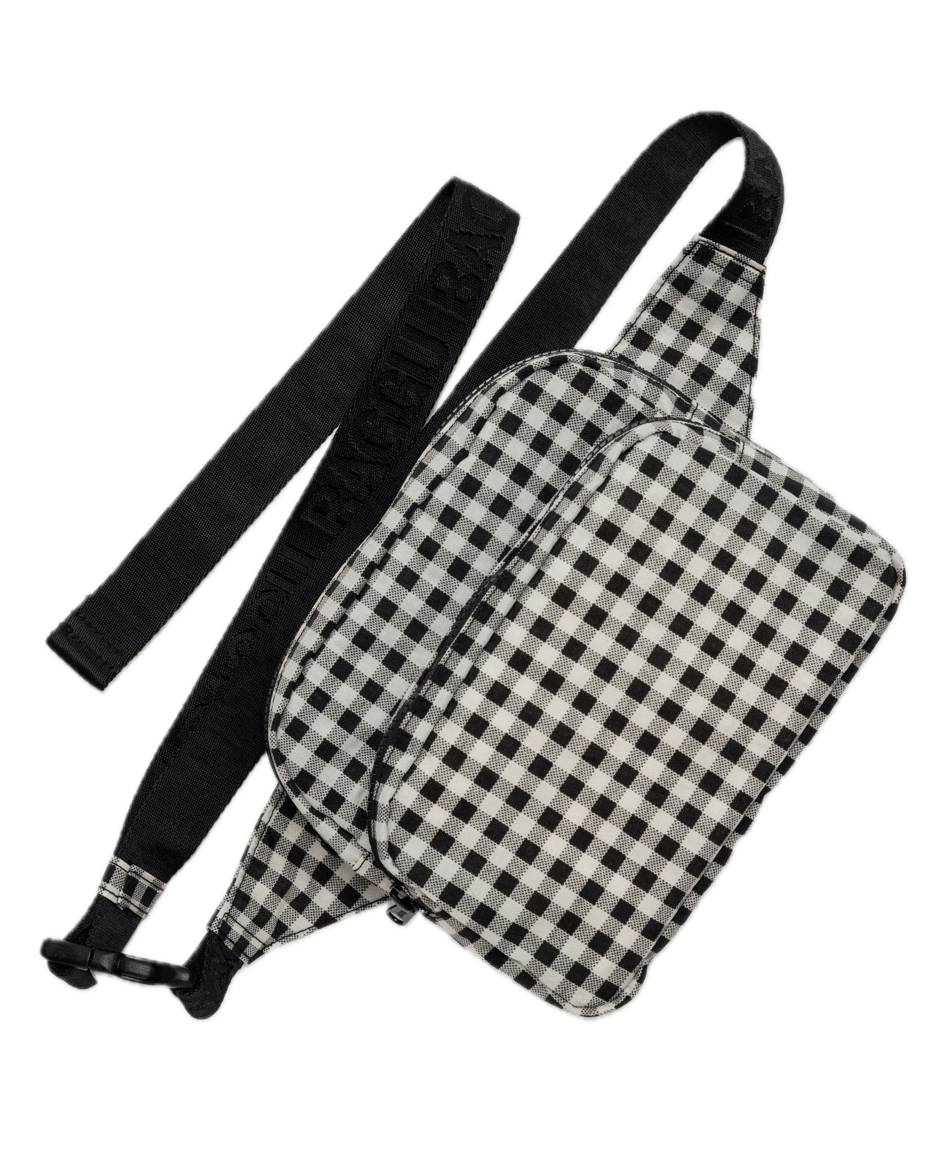 Riñonera Baggu Black & White Gingham - ECRU