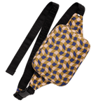 Riñonera Baggu Puffy Wavy Gingham Peach - ECRU