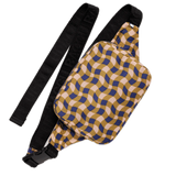 Riñonera Baggu Puffy Wavy Gingham Peach - ECRU