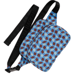 Riñonera Baggu Wavy Gingham Blue - ECRU