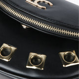 Bolso LOLA CASADEMUNT Bandolera Ojales Cuadrados Negro