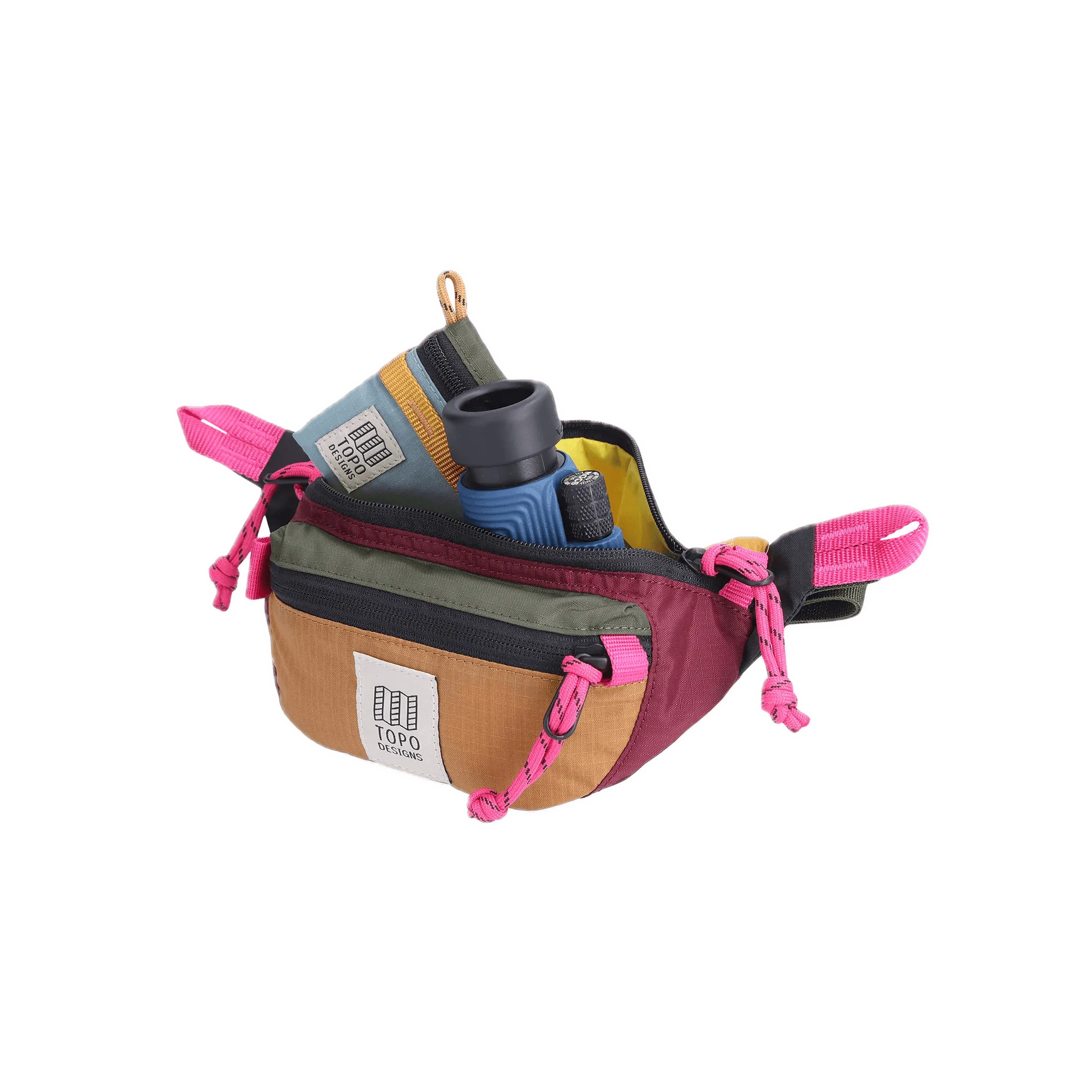 Riñonera Topo Designs Mountain Waist Burgundy Dark Khaki - ECRU