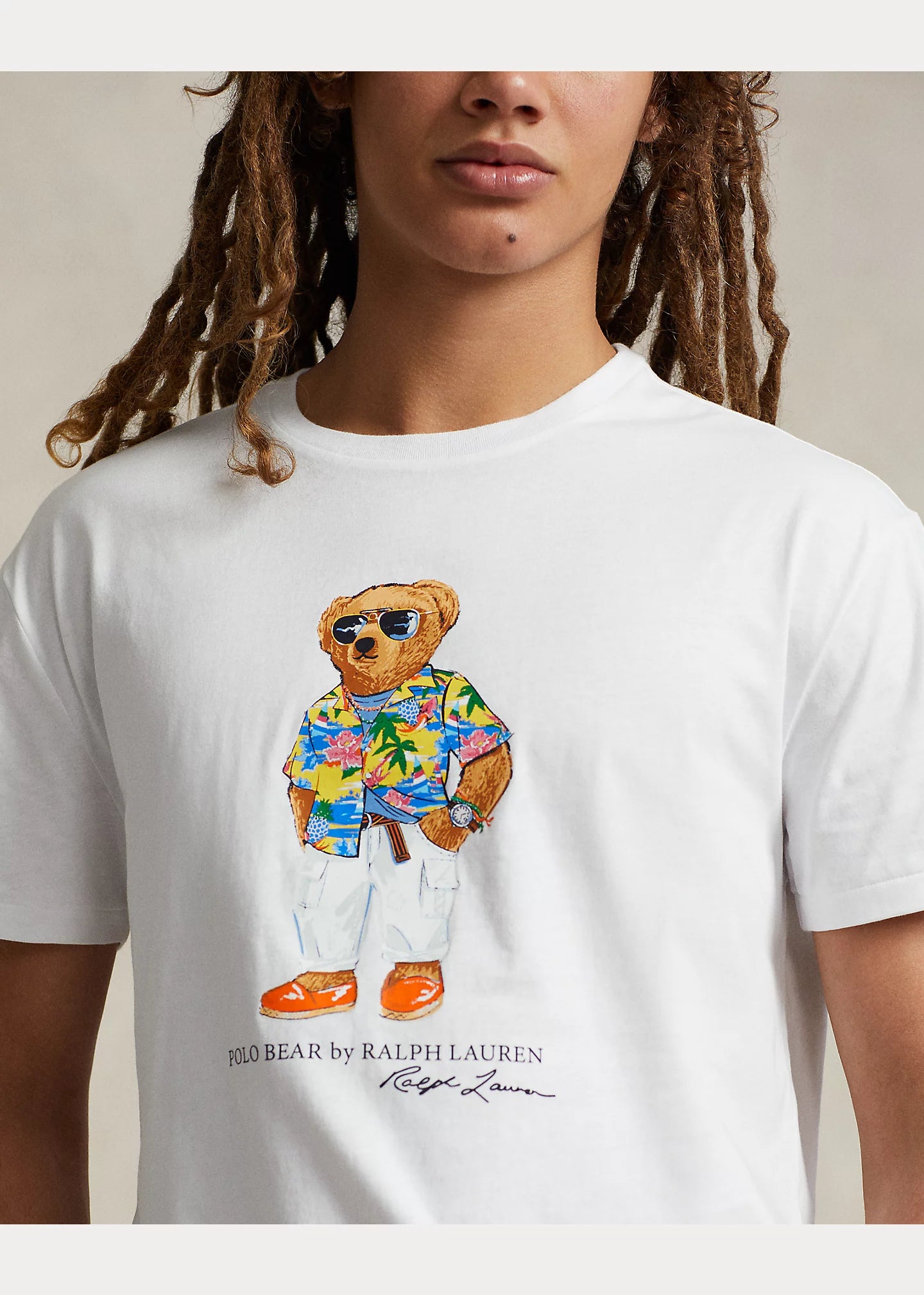 Polo Ralph Lauren Polo Bear, klassisches, schmal geschnittenes weißes Beach Club-T-Shirt 