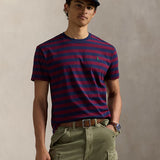 POLO RALPH LAUREN T-Shirt Custom Slim Fit Gestreift Classic Wine Cruise Navy 