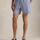 Bermuda Polo Ralph Lauren Traveller Classic Fit Badeanzug Royalblau Seersucker Cruise 