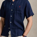 Camisa de Lino POLO RALPH LAUREN Classic Fit Azul Marino Newport