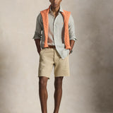 Camisa POLO RALPH LAUREN Lino Custom Fit Oliva Jardín / Blanco