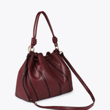 Bolso LOLA CASADEMUNT Judas Piezas y Detalles en Efecto Piel Serpiente Burdeos