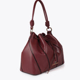 Bolso LOLA CASADEMUNT Judas Piezas y Detalles en Efecto Piel Serpiente Burdeos