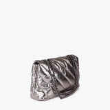 Bolso LOLA CASADEMUNT con Solapa en Tejido Acolchado Metalizado