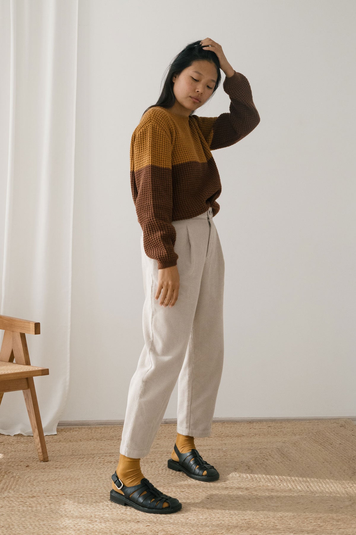Jersey TWOTHIRDS Teresa Bicolour Terracotta - imagen 4
