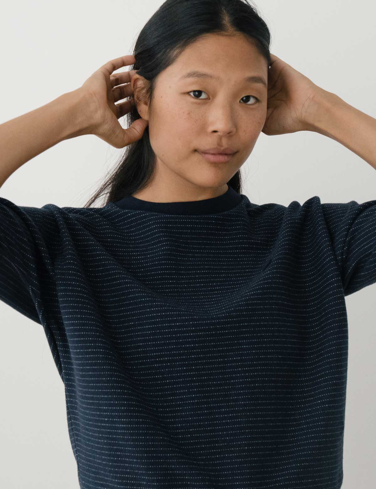 Sudadera TWOTHIRDS Faial Diplomatic Navy Stripes - imagen 3