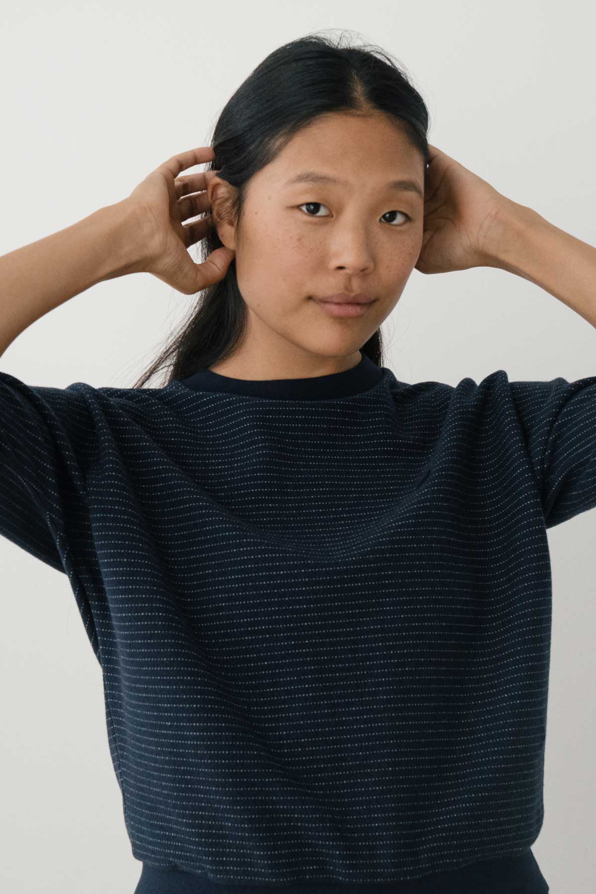 Sudadera TWOTHIRDS Faial Diplomatic Navy Stripes - imagen 3