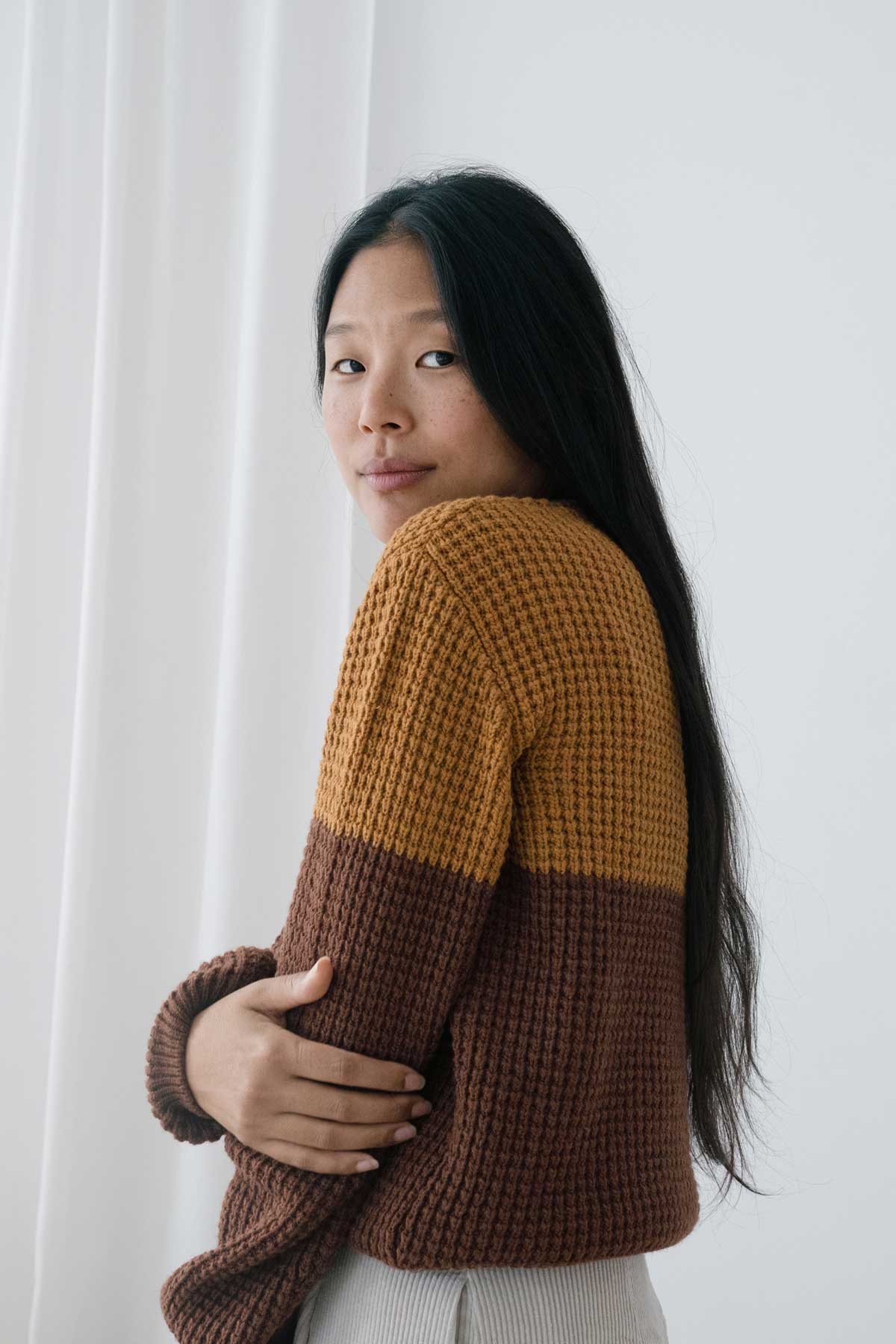 Jersey TWOTHIRDS Teresa Bicolour Terracotta - imagen 5