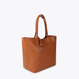 Bolso LOLA CASADEMUNT Shopper Monograma Rombos con Logo Marrón