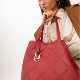Bolso LOLA CASADEMUNT Shopper Monograma Rombos con Logo Rojo