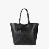 Bolso LOLA CASADEMUNT Shopper Monograma Rombos con Logo Negro