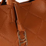 Bolso LOLA CASADEMUNT Shopper Monograma Rombos con Logo Marrón