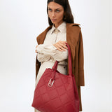 Bolso LOLA CASADEMUNT Shopper Monograma Rombos con Logo Rojo