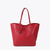 Bolso LOLA CASADEMUNT Shopper Monograma Rombos con Logo Rojo