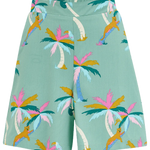 Shorts Sugarhill Enola Green Rainbow Palms - ECRU