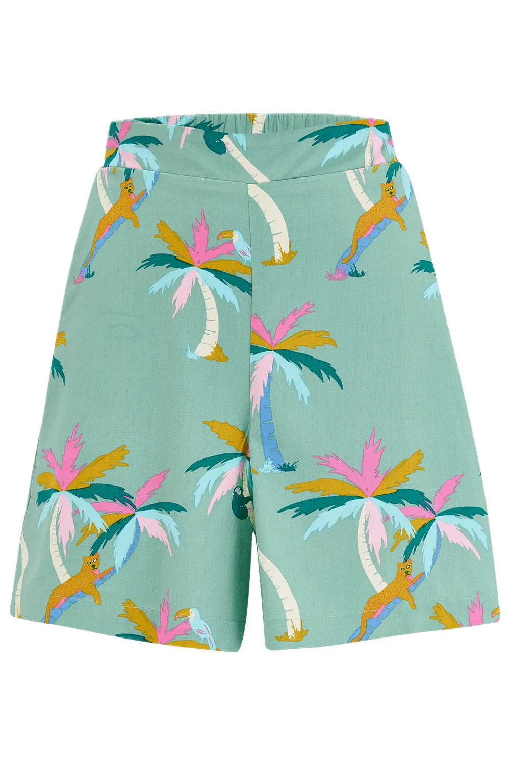 Shorts Sugarhill Enola Green Rainbow Palms - ECRU