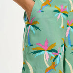 Shorts Sugarhill Enola Green Rainbow Palms - ECRU