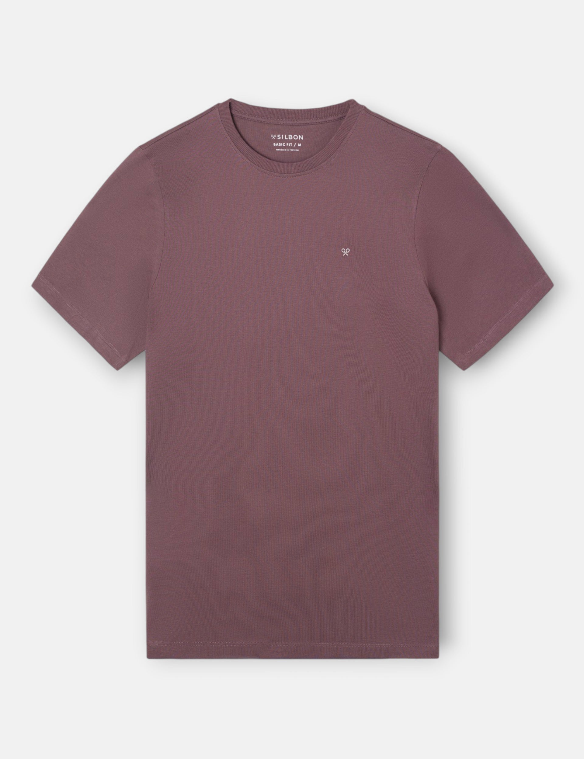 Camiseta SILBON Clásica Minilogo Burdeos, vista frontal