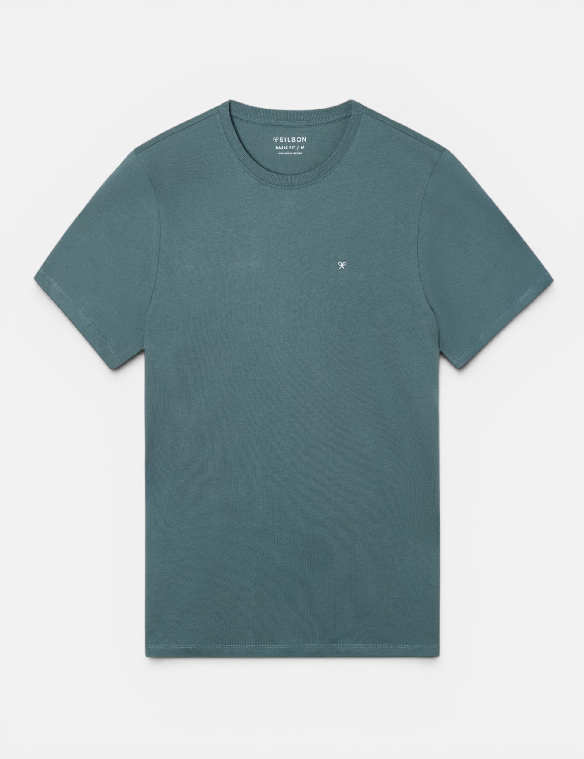 Camiseta SILBON Clásica Minilogo Verde Oscuro, vista frontal