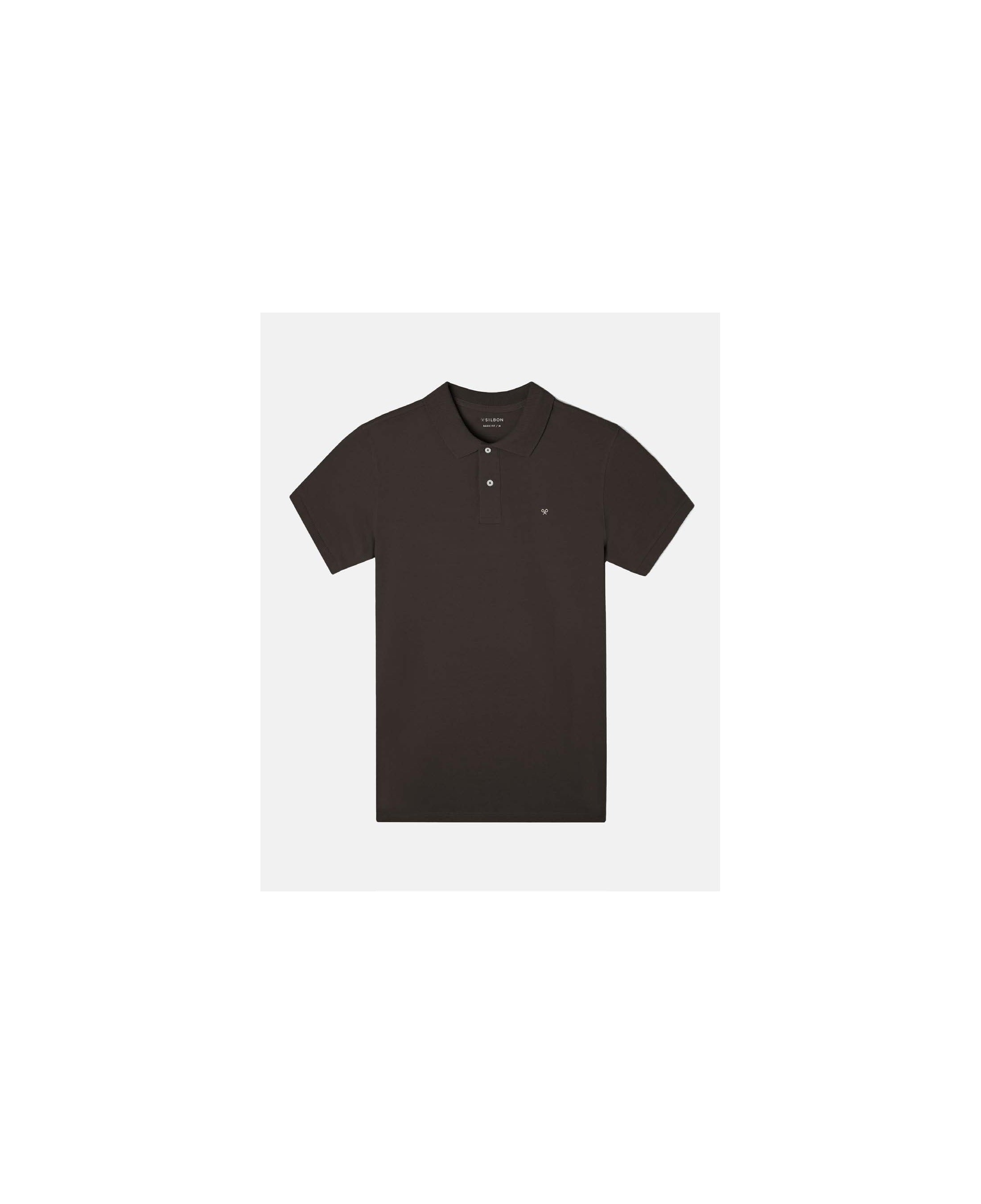 Polo Silbon manga corta marrón - frontal