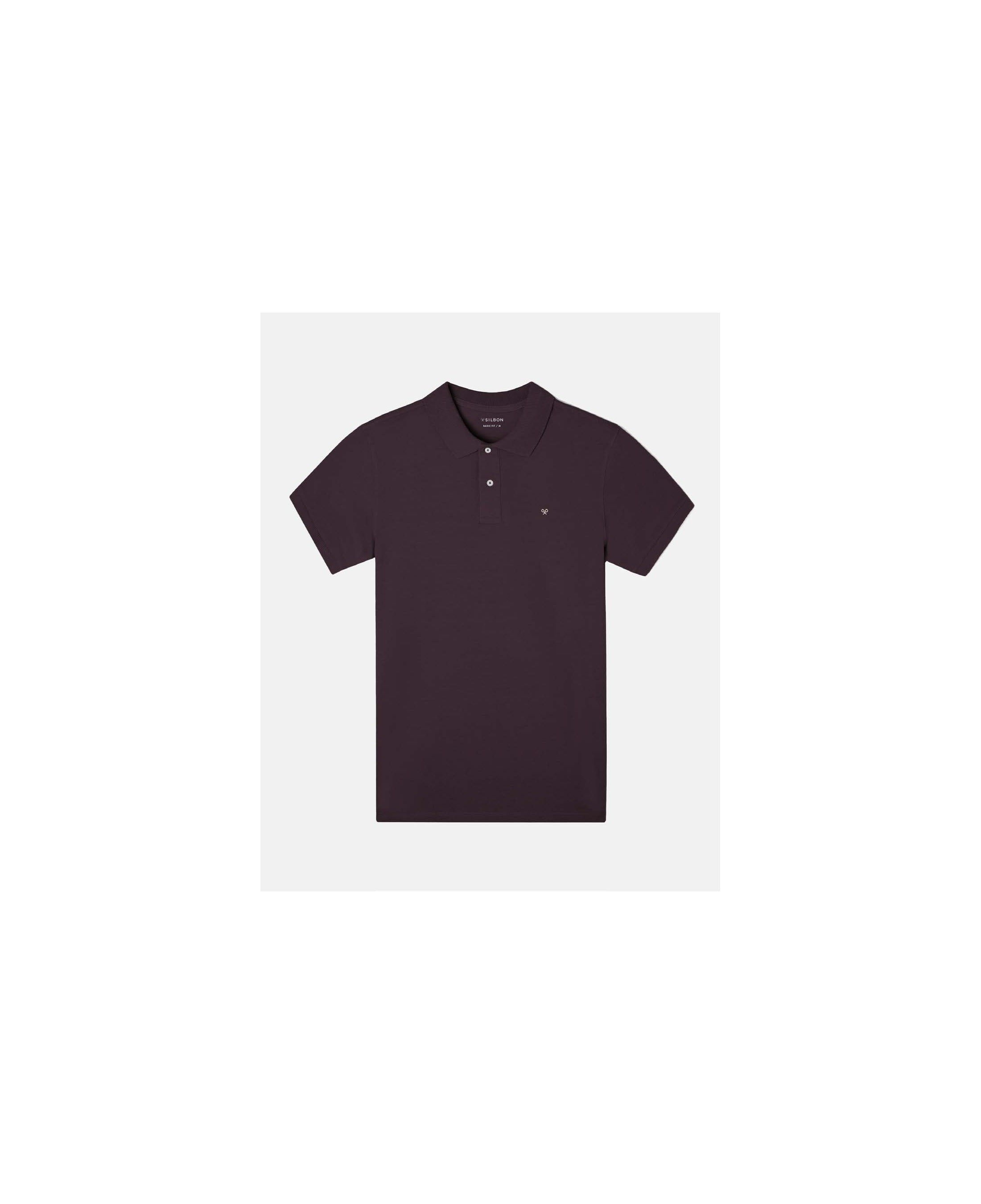 Polo Silbon manga corta burdeos - frontal