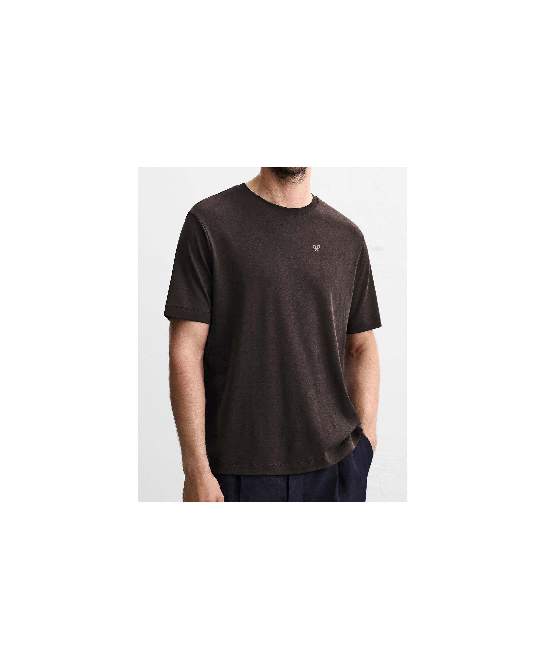 Camiseta Silbon bordado marrón - espalda