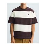 Camiseta Silbon special fit raya ancha burdeos - frontal