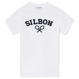 Camiseta SILBON Media Raqueta Blanca