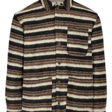 Sobrecamisa Anerkjendt Kotto de Lana a Rayas Chocolate Brown - ECRU