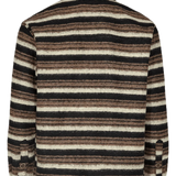 Sobrecamisa Anerkjendt Kotto de Lana a Rayas Chocolate Brown - ECRU