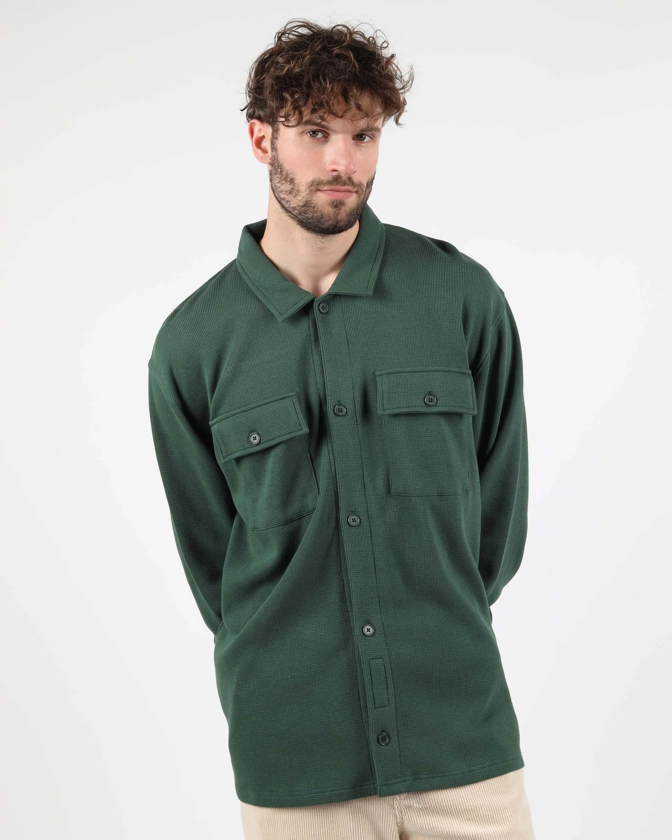 Sobrecamisa WEMOTO de Punto Waffle de Algodón - ECRU