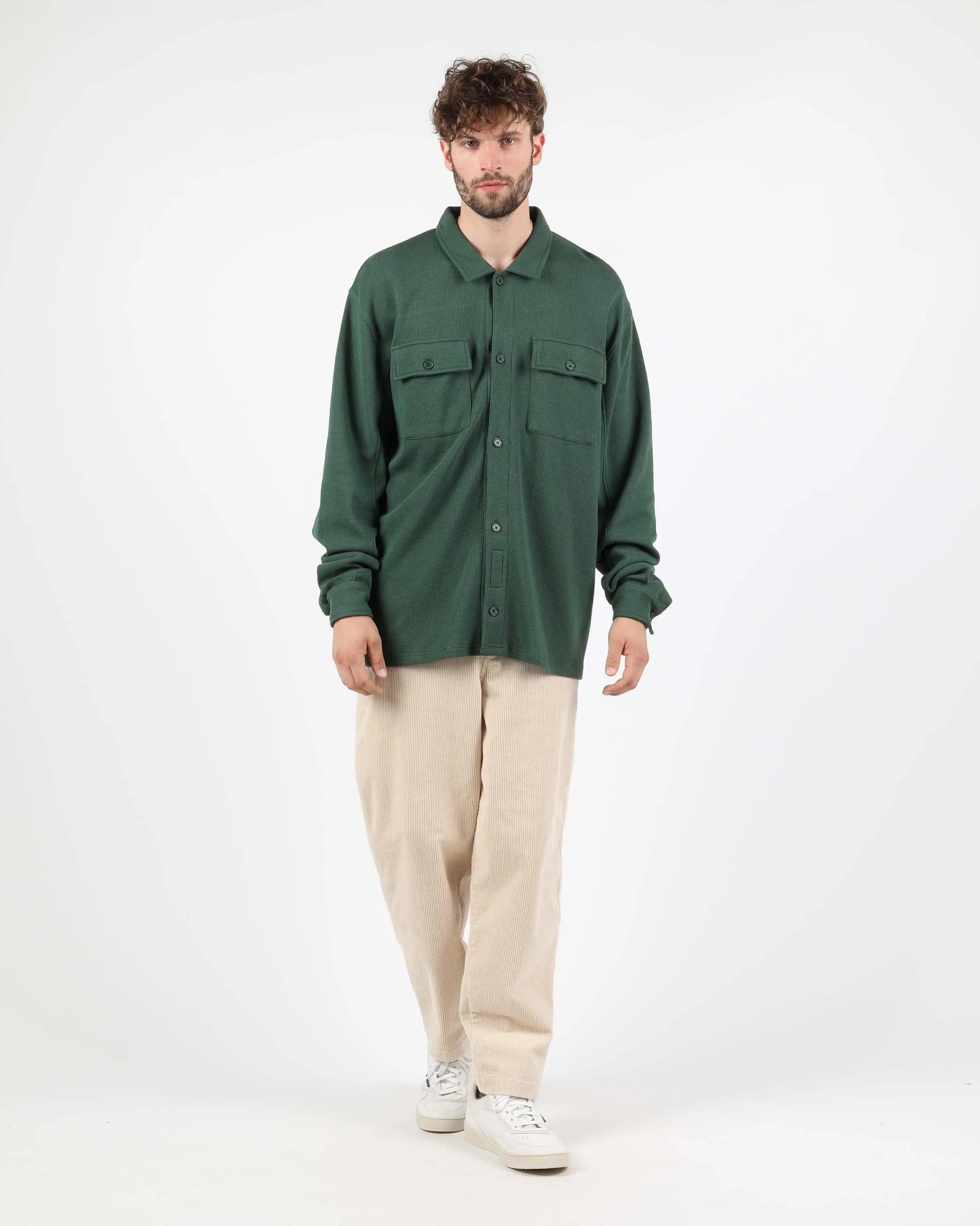 Sobrecamisa WEMOTO de Punto Waffle de Algodón - ECRU