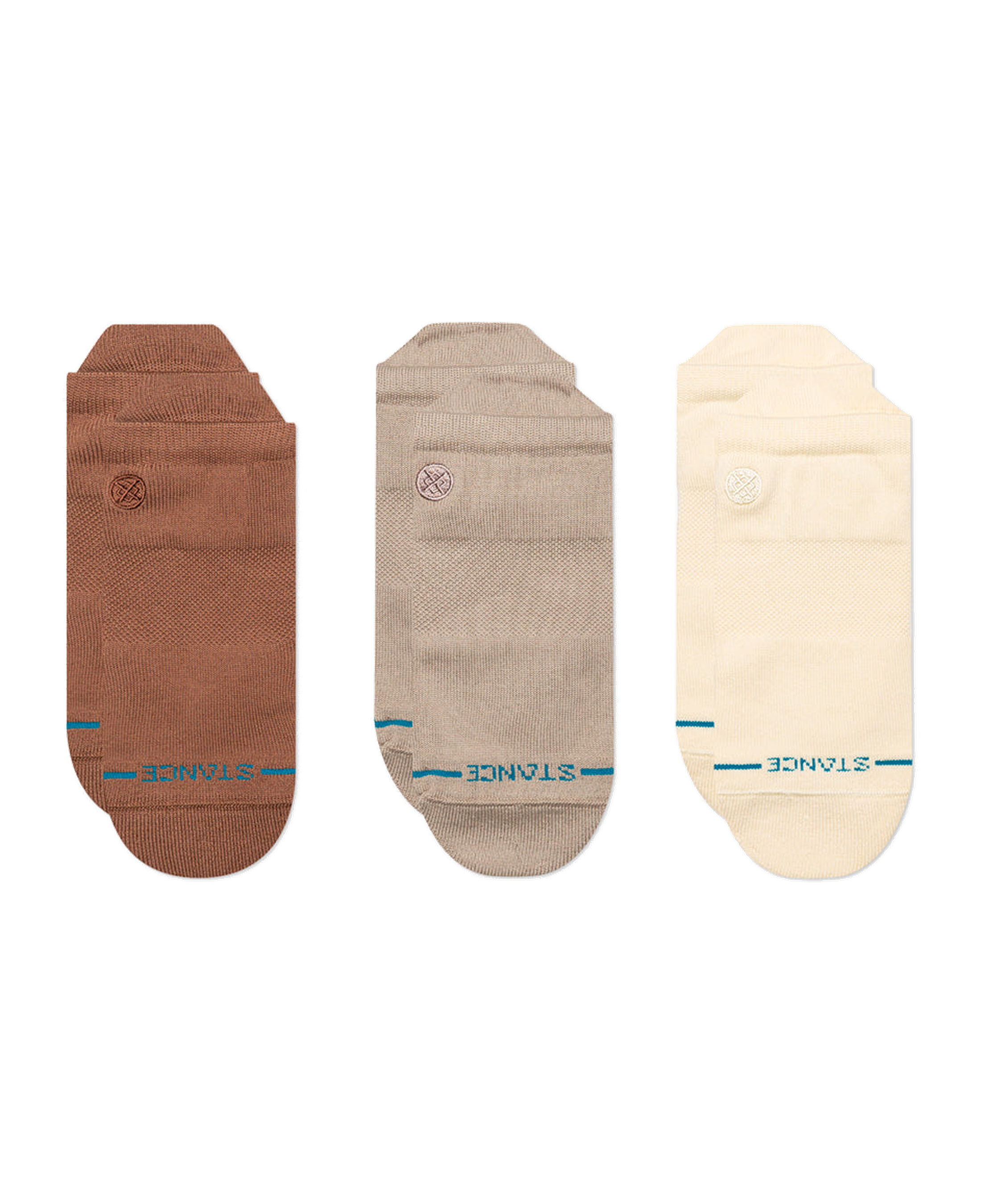 Pack de 3 calcetines STANCE Icon Low Tab Brown, vista frontal
