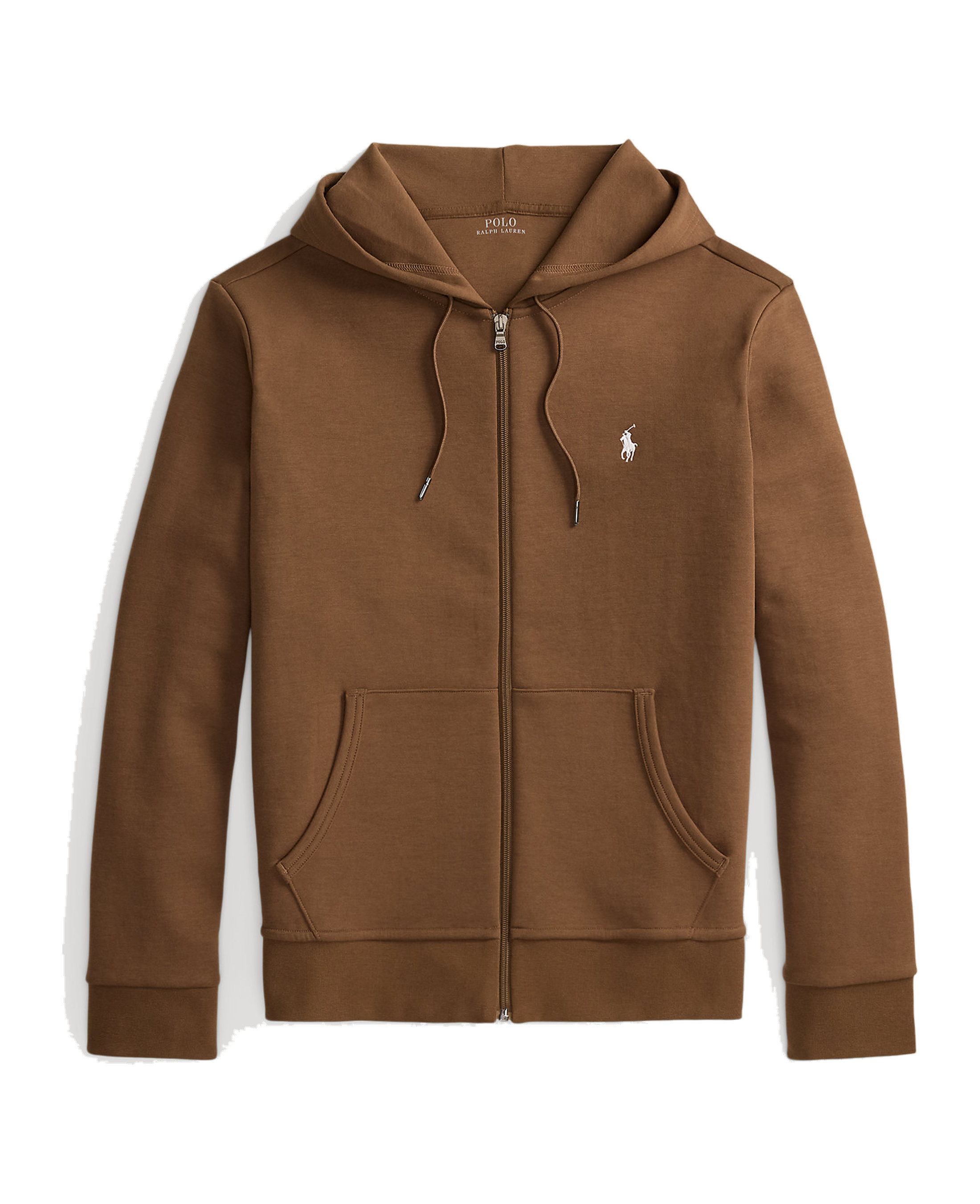 Sudadera Polo Ralph Lauren Double-Knit con Capucha y Cremallera Marrón — vista principal