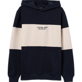 Sudadera con capucha TIFFOSI Finley azul marino y crudo — flat frontal con fondo transparente